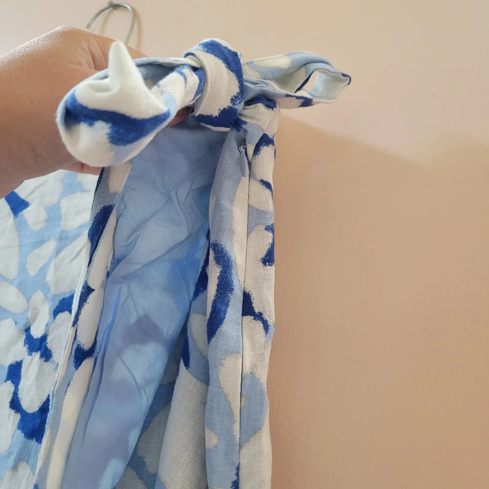 Loft Brushed Daisy Linen Blend Wrap Skirt
